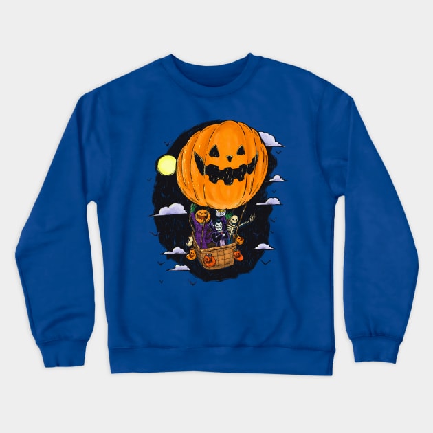 Pumpkin Hot Air Balloon Crewneck Sweatshirt by nickv47